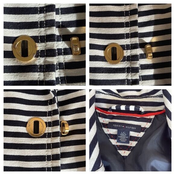 Tommy Hilfiger Navy Blue / White Striped Nautical Jacket - Picture 10 of 11